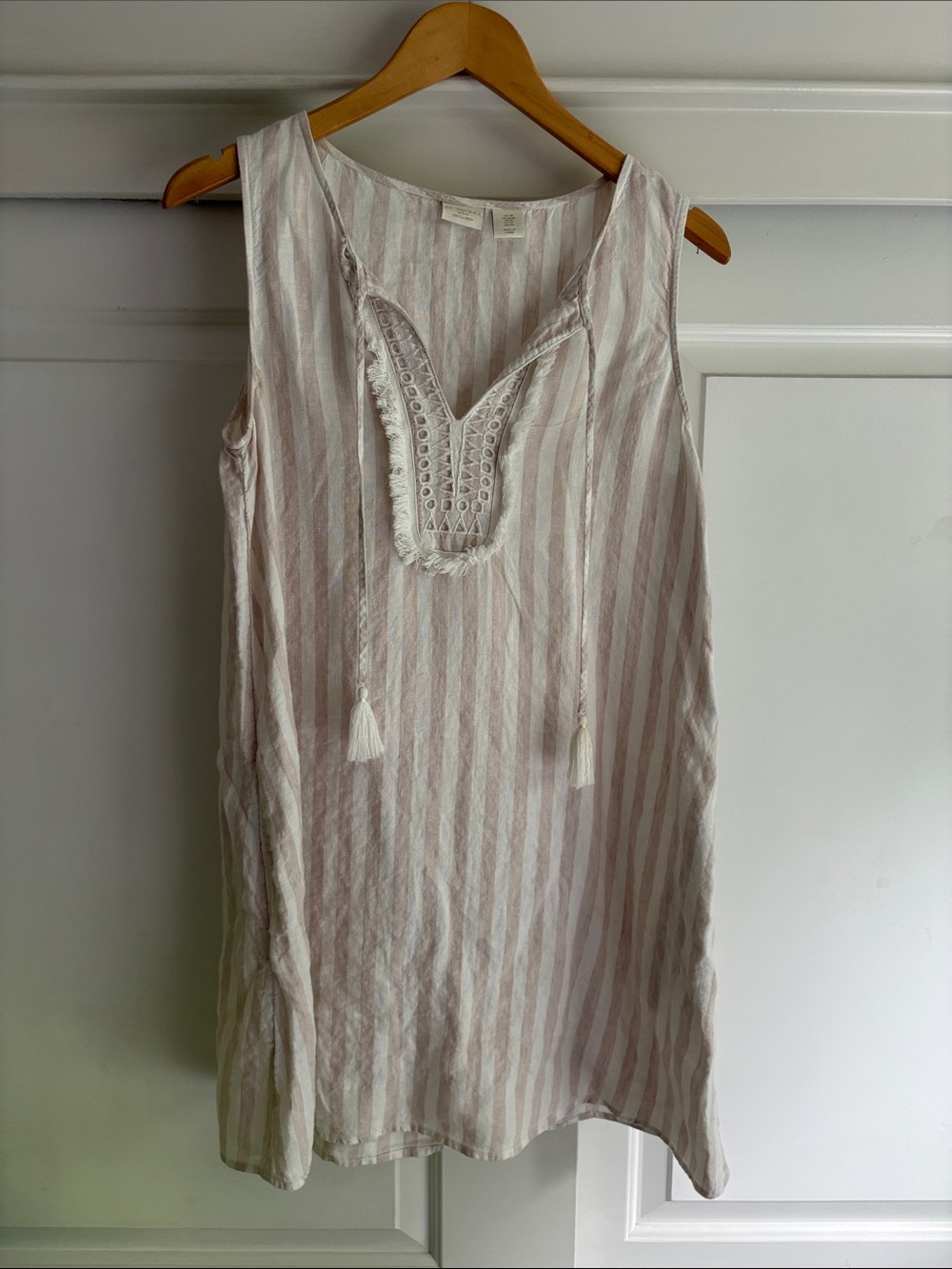 Saint Tropez West Pink and White Striped Midi Dress